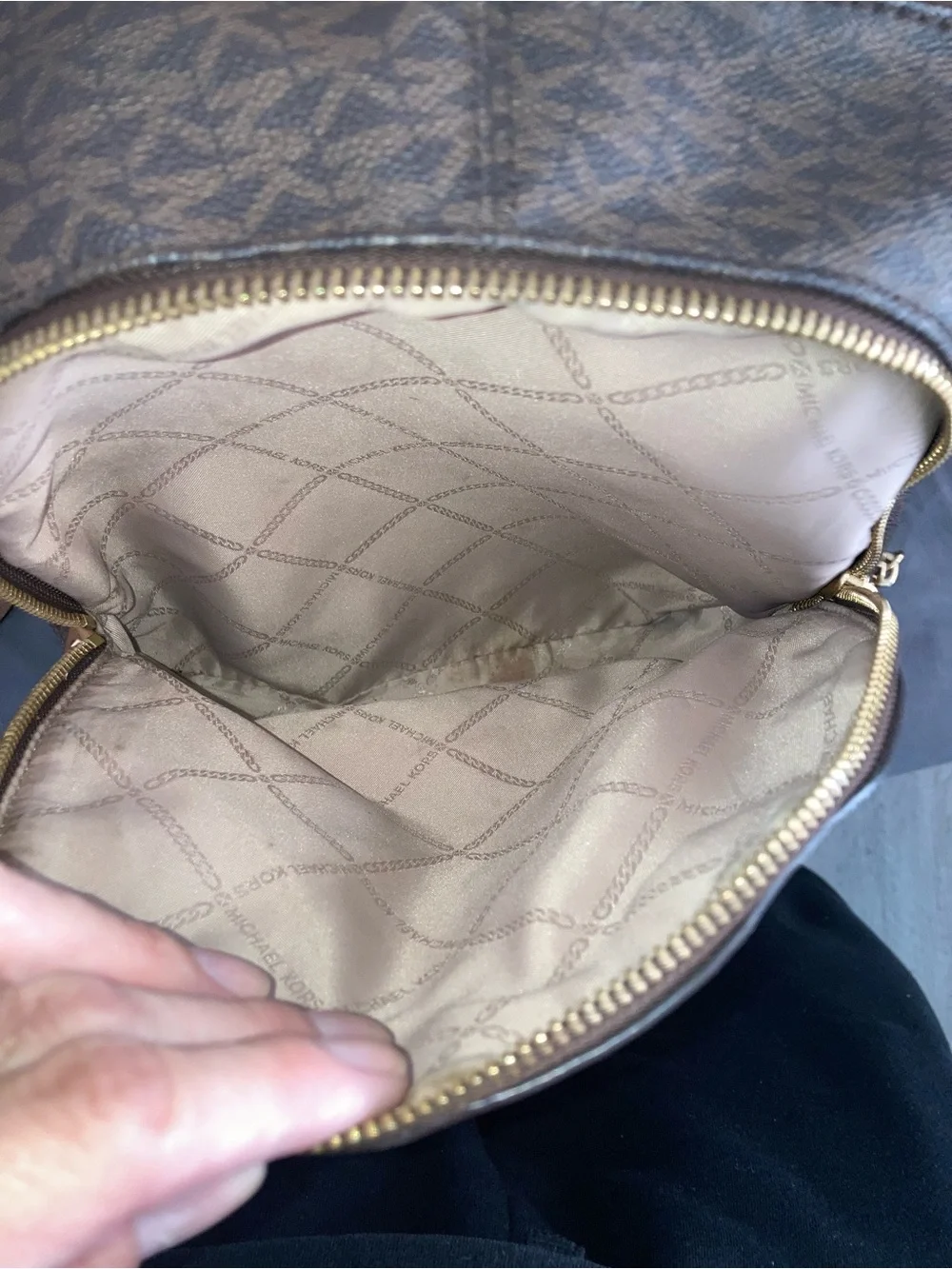 Michael Kors Brown/Tan Monogram Backpack